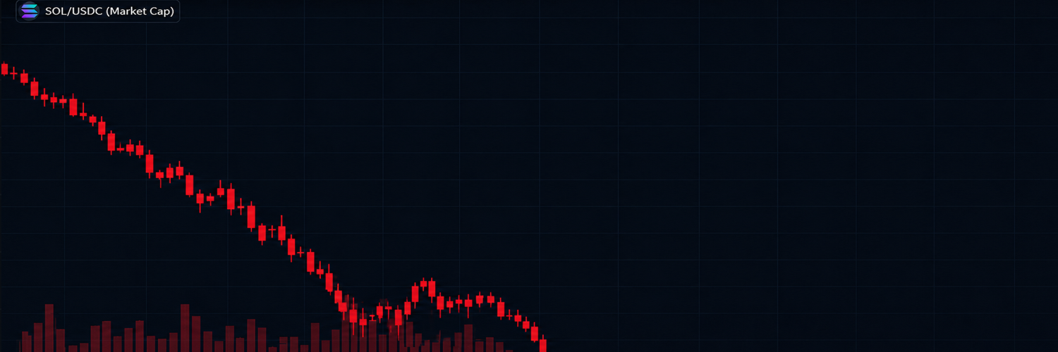 SOL/USDC candlestick chart crashing downward with red candles